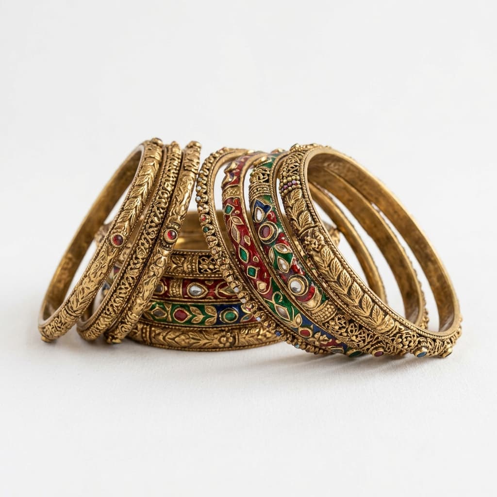 Premium Brass Bangle Set 3
