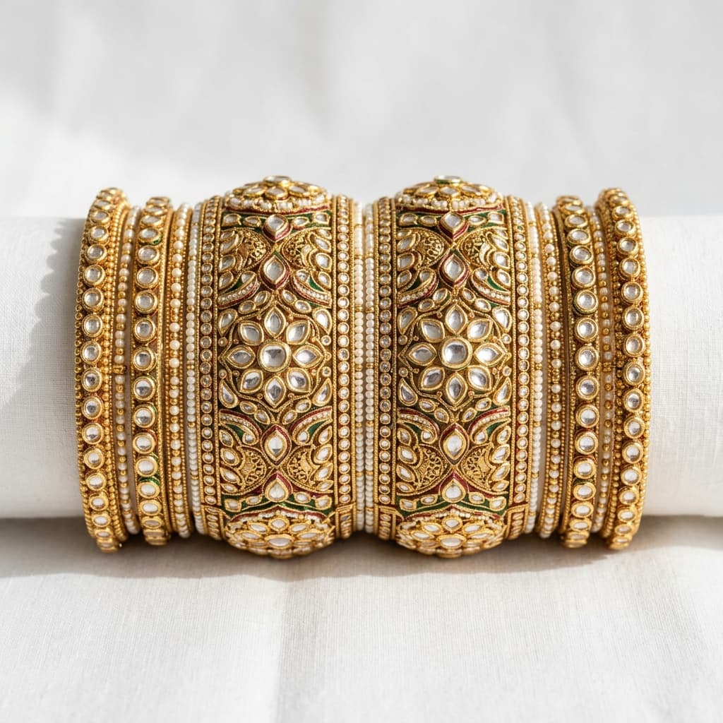 Premium Kundan Bangle Set 2