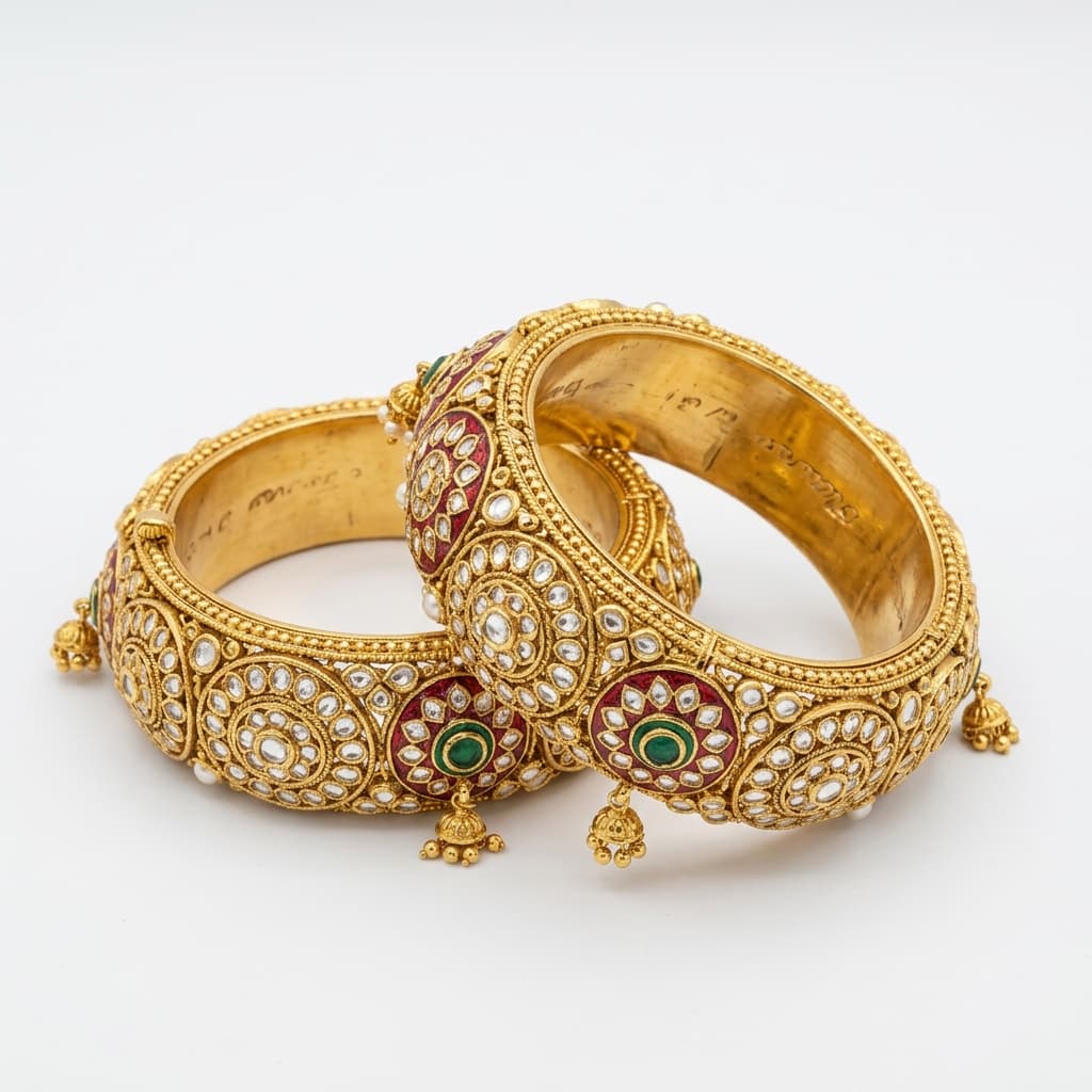 Premium Kundan Bangle Set 3