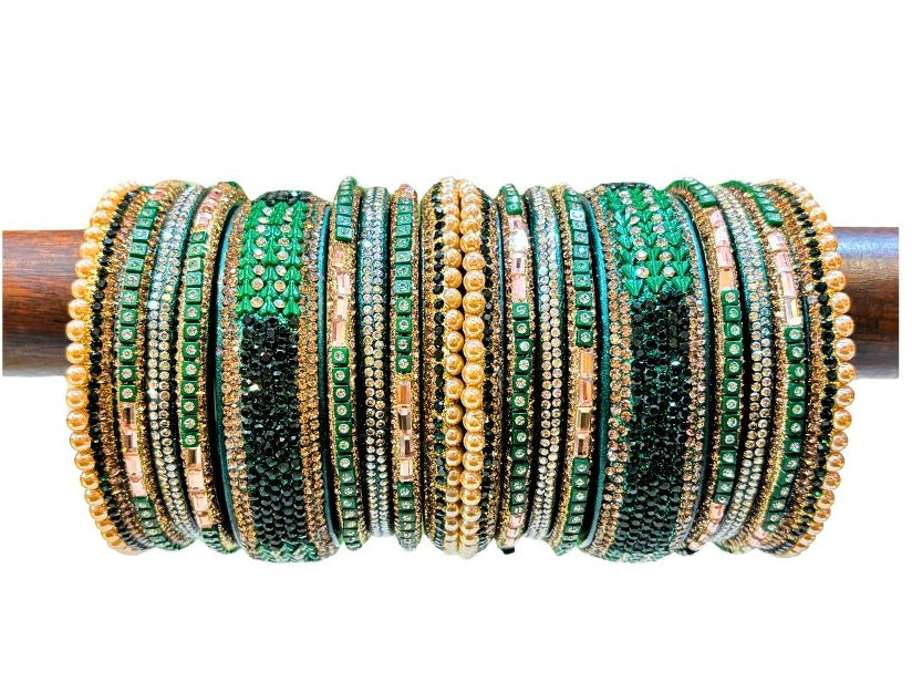 Green Lakh wedding Bangles set