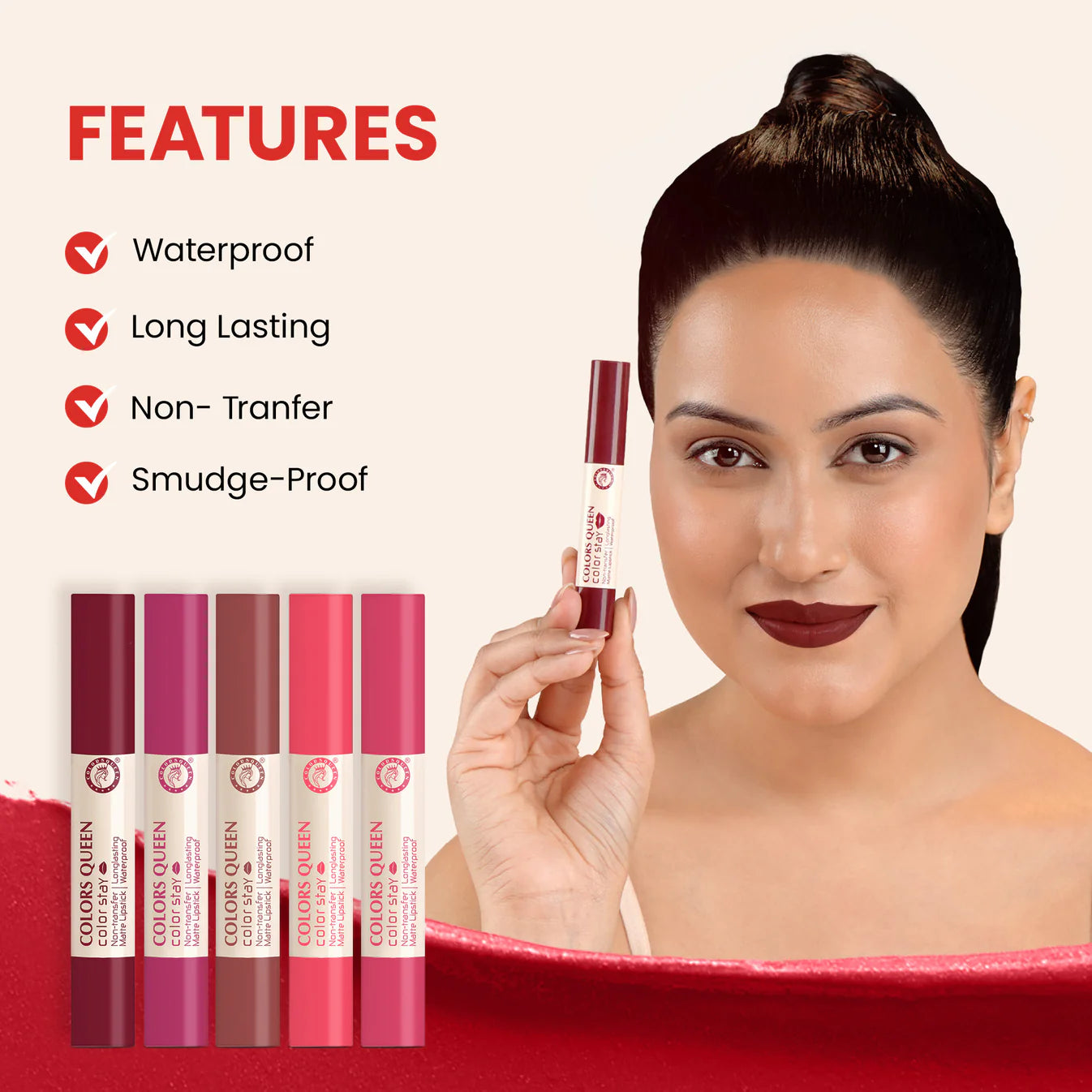 Colors Queen Color Stay Non- Transfer Lipstick