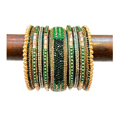 Green Lakh wedding Bangles set