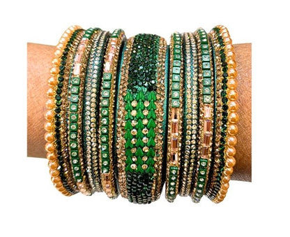 Green Lakh wedding Bangles set