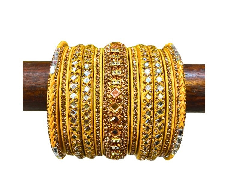 Rajasthani Bangles set yellow color y-1