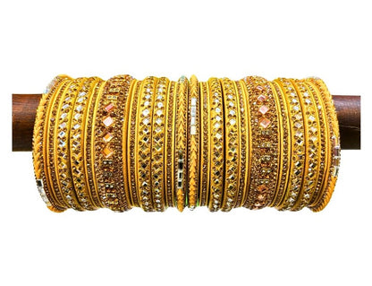 Rajasthani Bangles set yellow color y-1